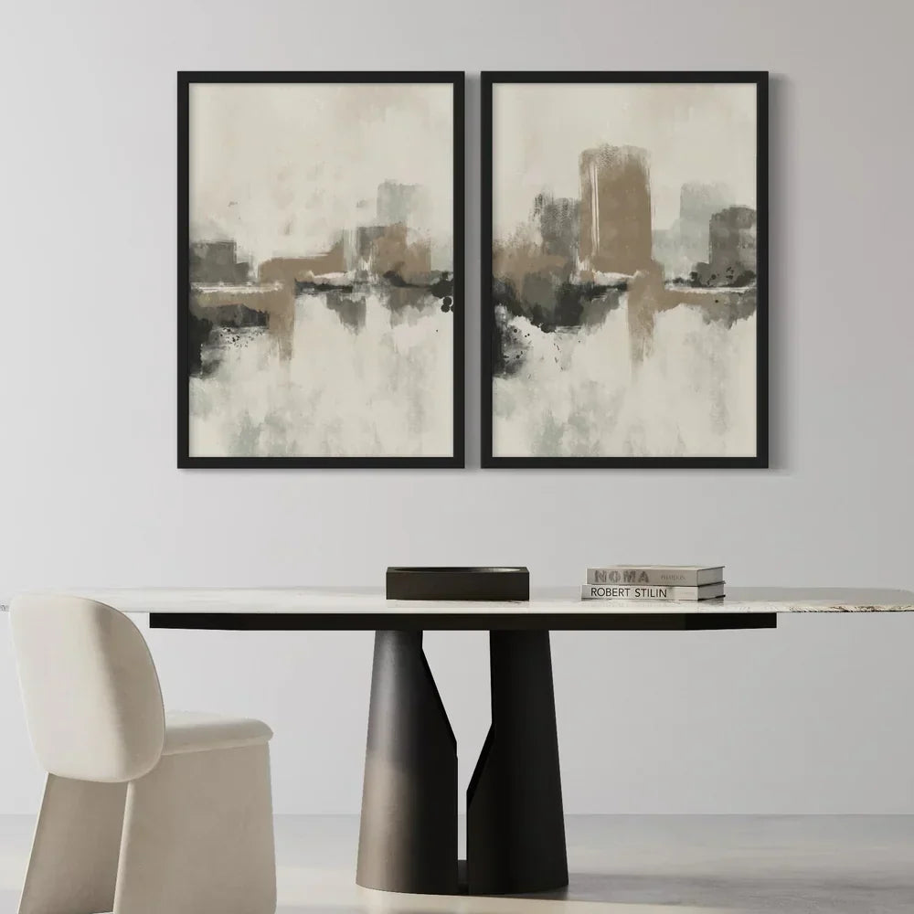 Abstract Cityscape (Set of 2) canvas wall art – KingoDeco
