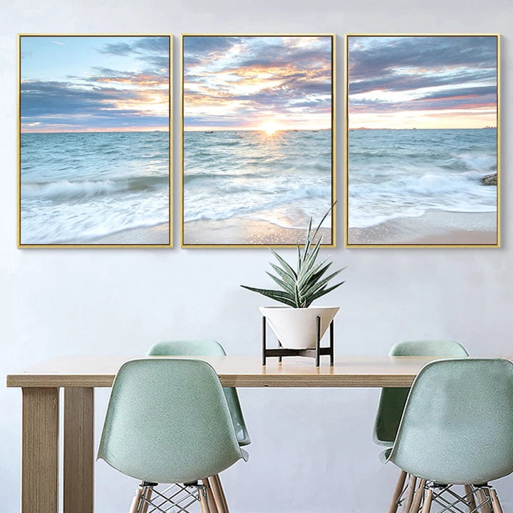 Serene Horizons (Set of 3) canvas wall art – KingoDeco