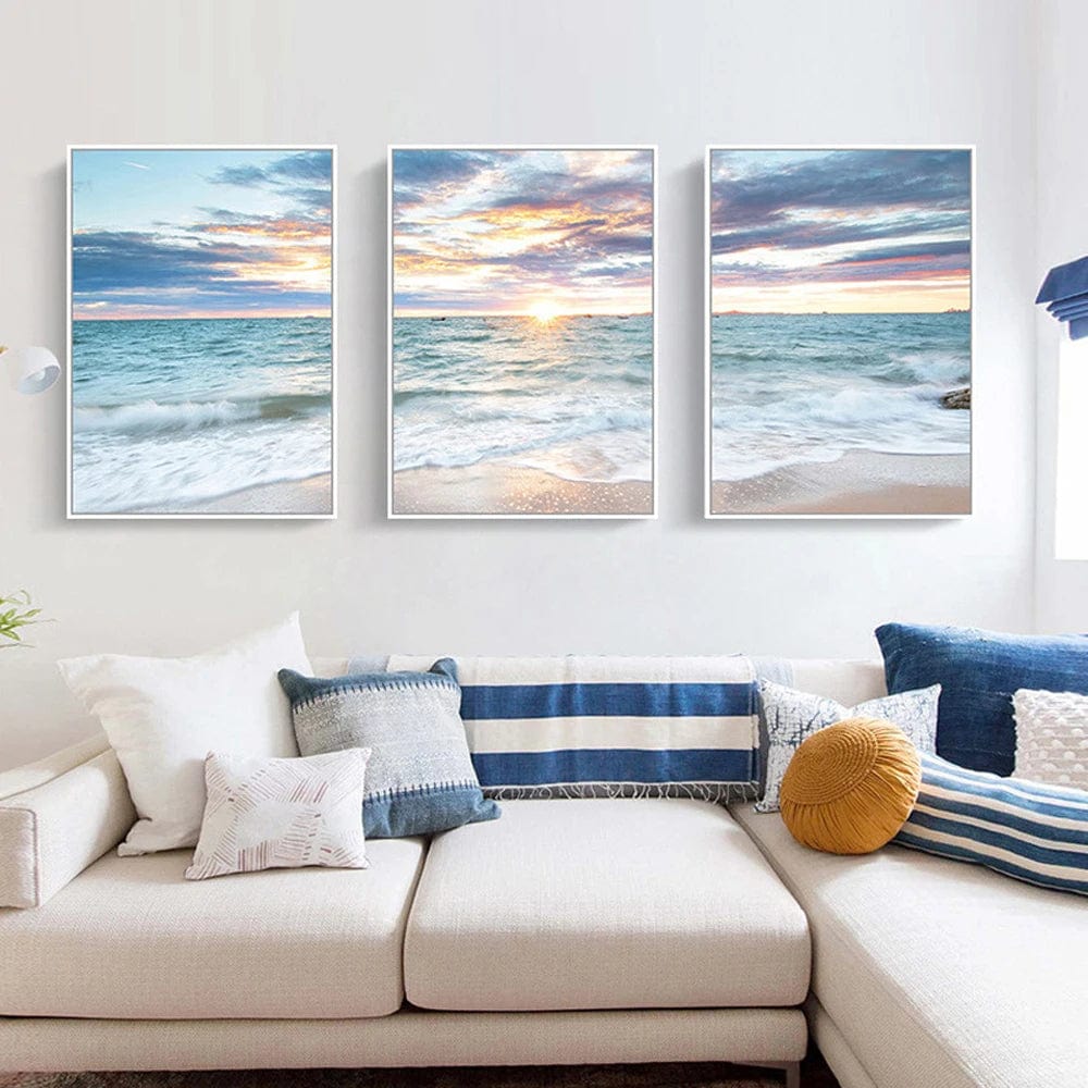 Serene Horizons (Set of 3) canvas wall art – KingoDeco