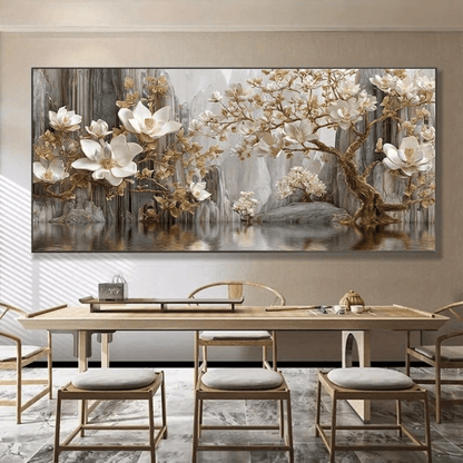 Golden Blooms canvas wall art – KingoDeco