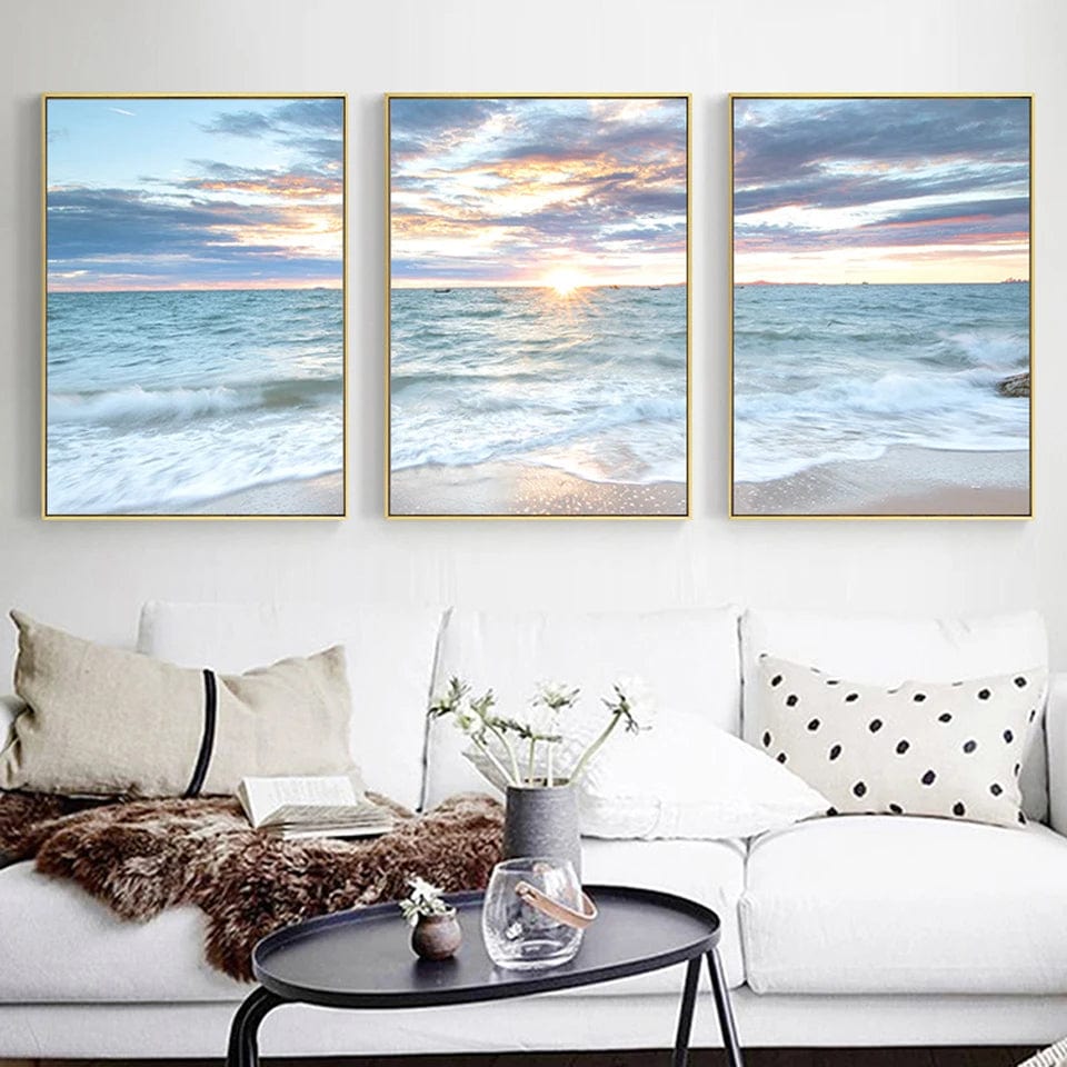 Serene Horizons (Set of 3) canvas wall art – KingoDeco