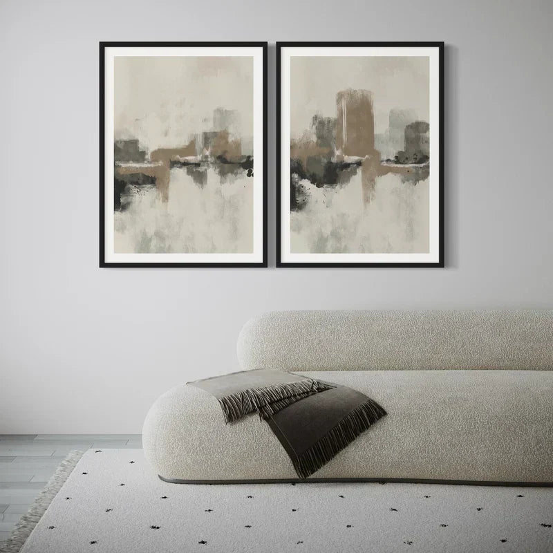 Abstract Cityscape (Set of 2) canvas wall art – KingoDeco