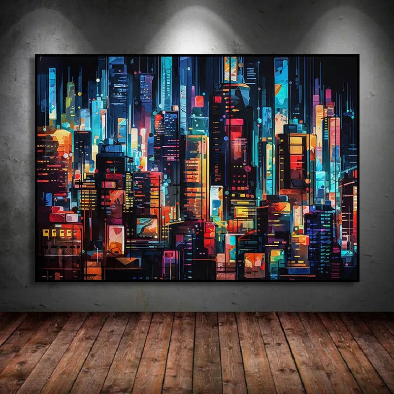 Neon City canvas wall art – KingoDeco