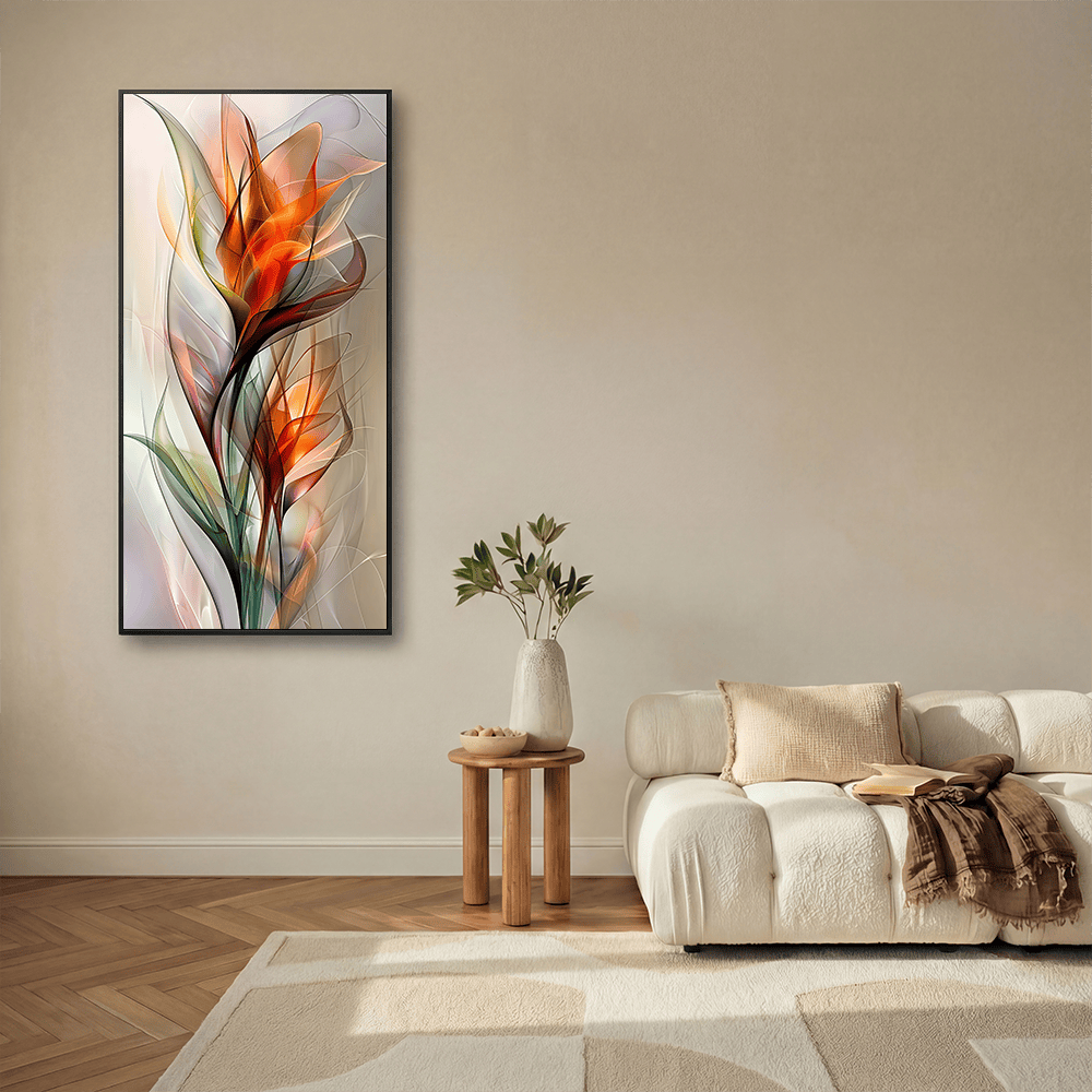 Fiery Blooms canvas wall art – KingoDeco