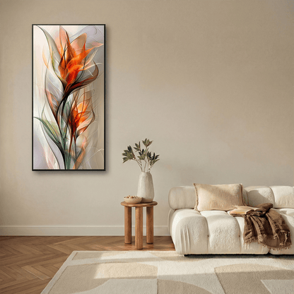 Fiery Blooms canvas wall art – KingoDeco