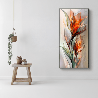 Fiery Blooms canvas wall art – KingoDeco
