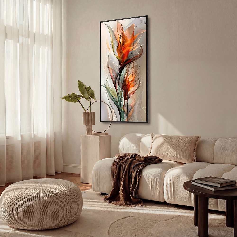 Fiery Blooms canvas wall art – KingoDeco