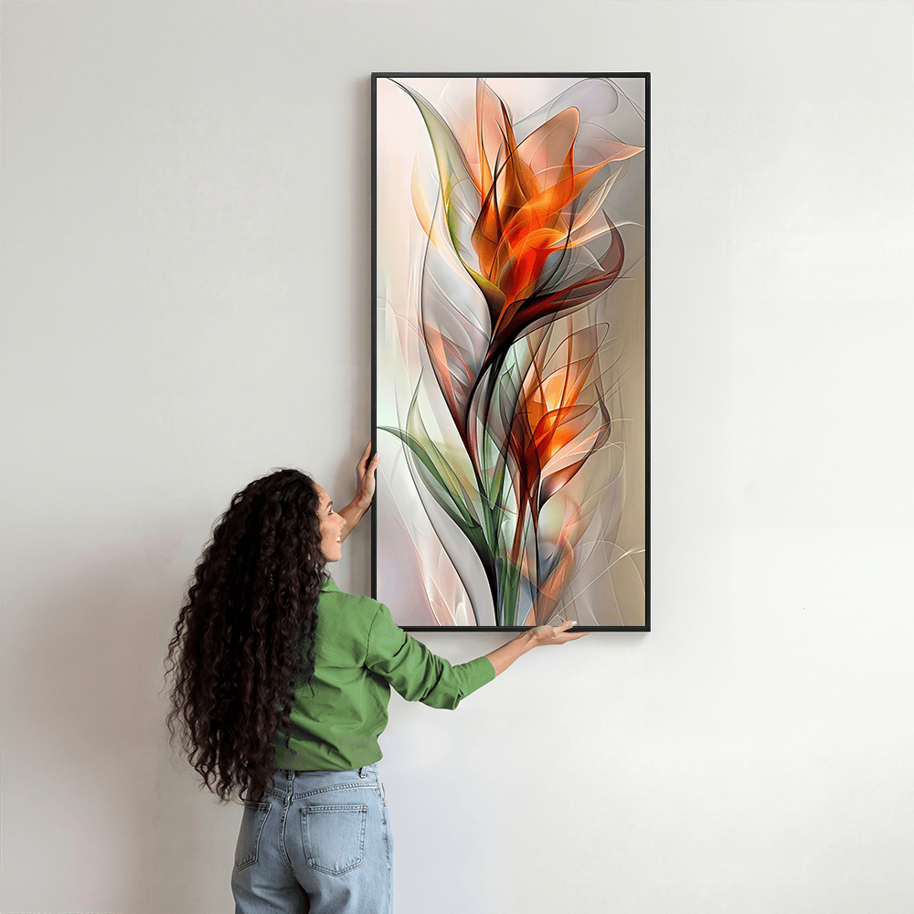 Fiery Blooms canvas wall art – KingoDeco