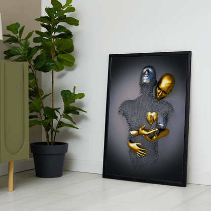 Golden Love canvas wall art – KingoDeco