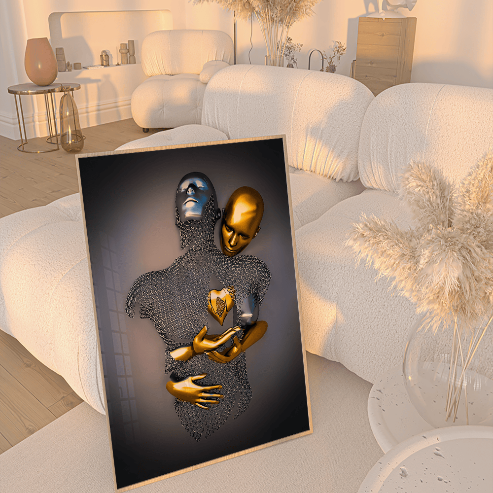 Golden Love canvas wall art – KingoDeco