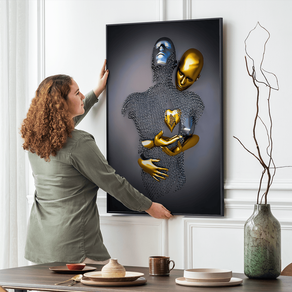 Golden Love canvas wall art – KingoDeco