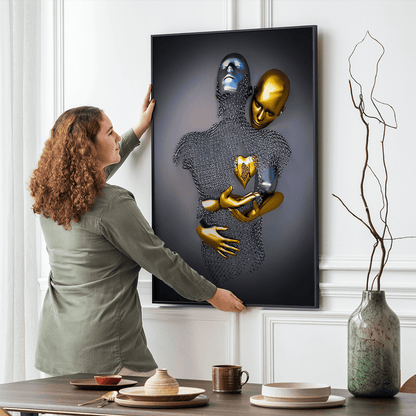 Golden Love canvas wall art – KingoDeco