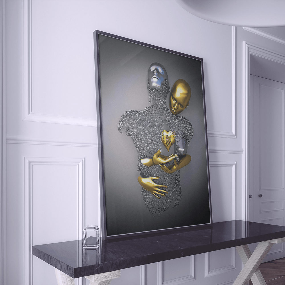 Golden Love canvas wall art – KingoDeco