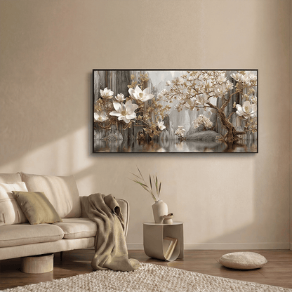 Golden Blooms canvas wall art – KingoDeco