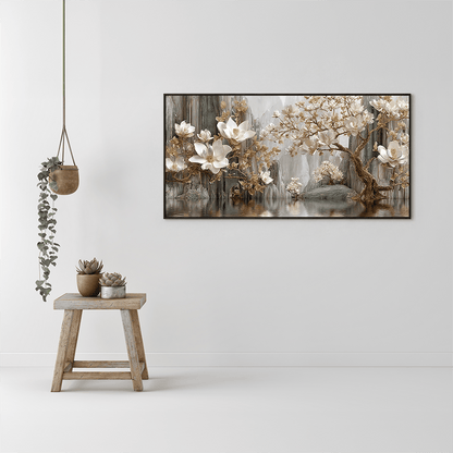Golden Blooms canvas wall art – KingoDeco