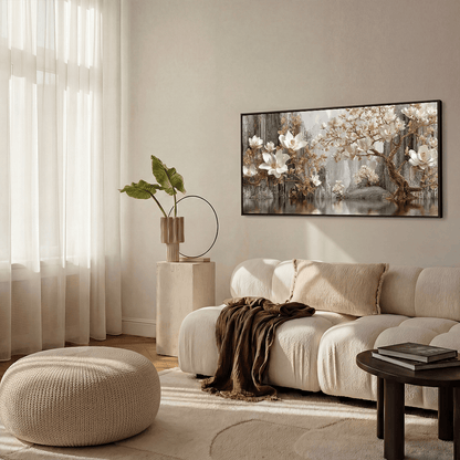 Golden Blooms canvas wall art – KingoDeco
