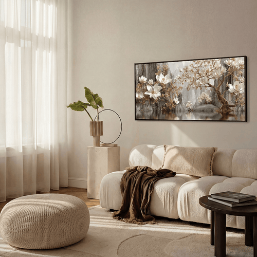 Golden Blooms canvas wall art – KingoDeco