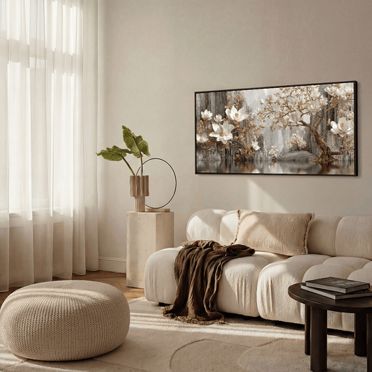 Golden Blooms canvas wall art – KingoDeco