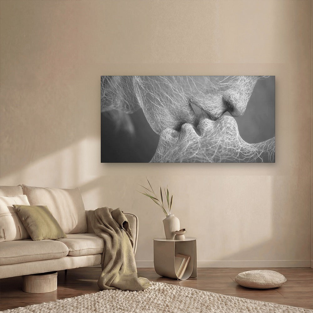 Eternal Kiss canvas wall art in a living room – KingoDeco
