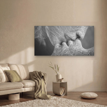 Eternal Kiss canvas wall art in a living room – KingoDeco
