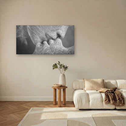Eternal Kiss canvas wall art in a living room – KingoDeco