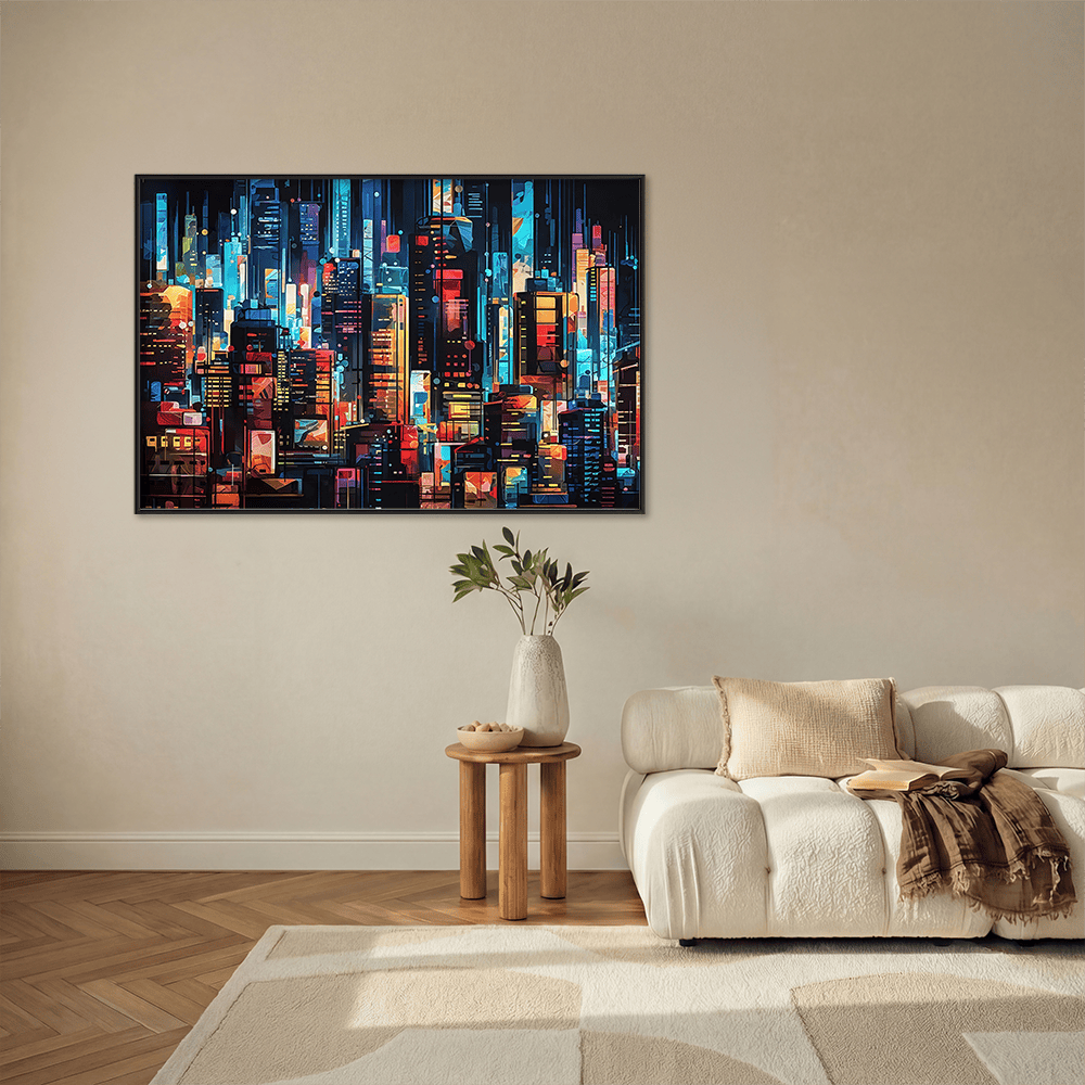 Neon City canvas wall art – KingoDeco