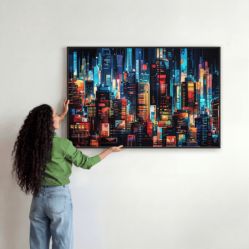 Neon City canvas wall art – KingoDeco