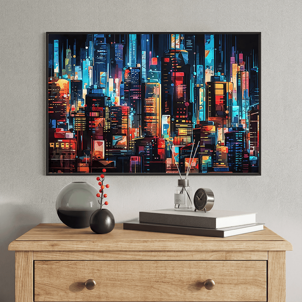 Neon City canvas wall art – KingoDeco