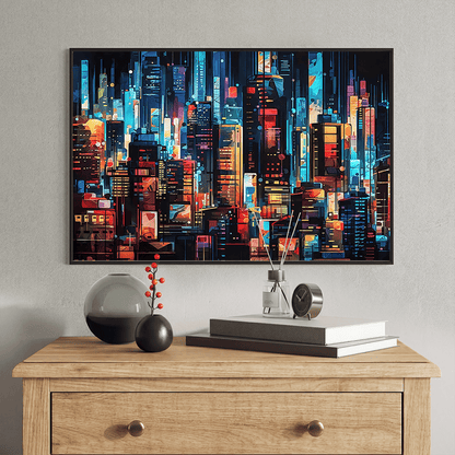Neon City canvas wall art – KingoDeco