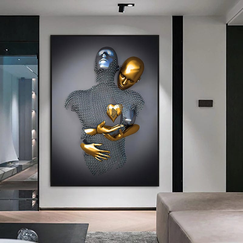 Golden Love canvas wall art – KingoDeco